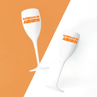 Auburn, College Town Saturdays Plastic Champagne Flutes, Set of 2
