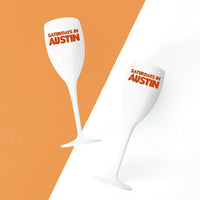 Texas, College Town Saturdays Plastic Champagne Flutes, Set of 2