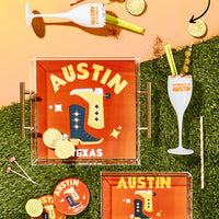 Texas, College Town Saturdays Plastic Champagne Flutes, Set of 2