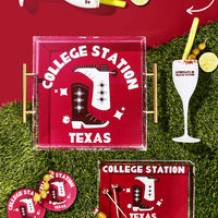 Texas A&M, College Town Saturdays Plastic Champagne Flutes, Set of 2