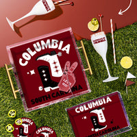 South Carolina, College Town Saturdays Plastic Champagne Flutes, Set of 2