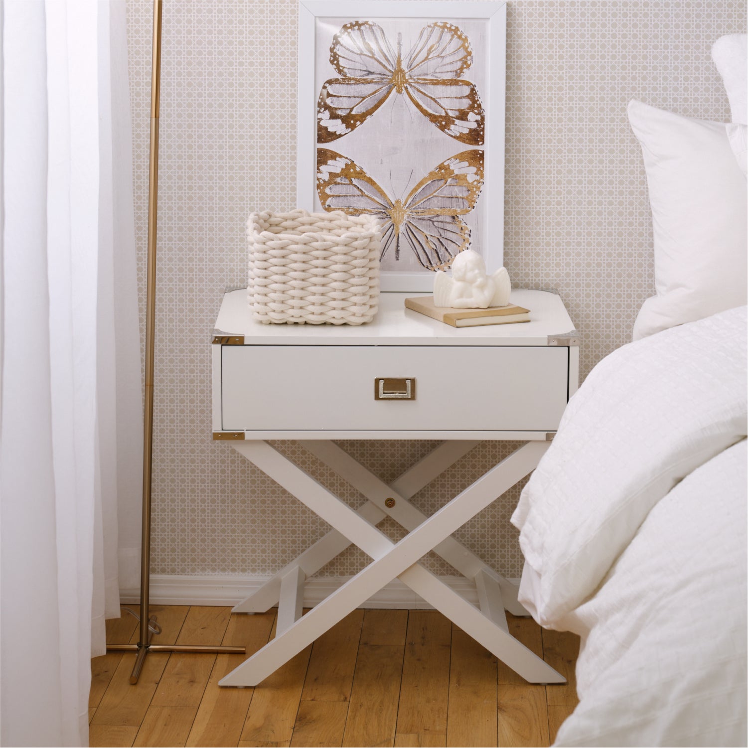 Dormify Campaign X Base Nightstand Dorm Essentials White Dormify