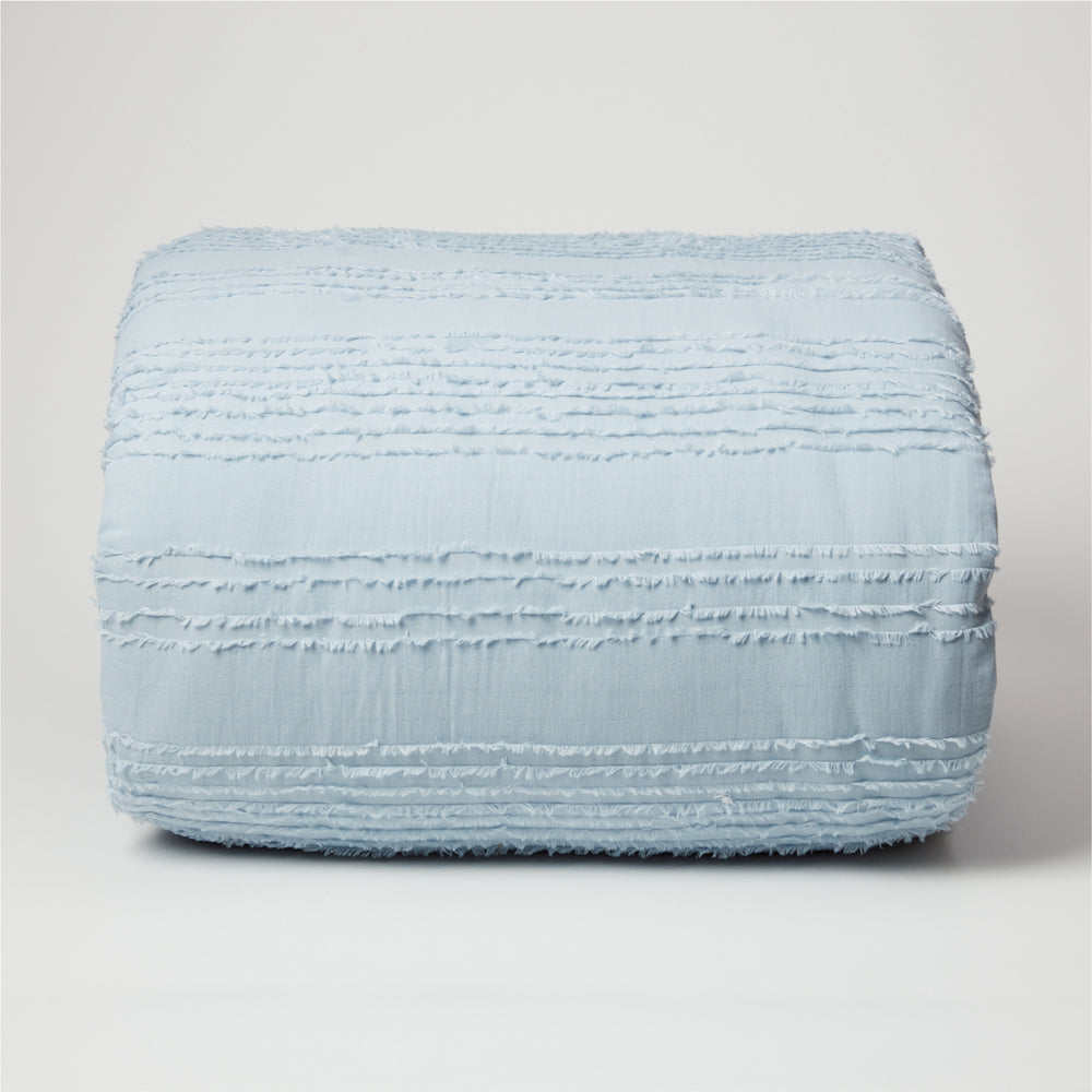 Dormify Eyelash Fringe Comforter and Sham set Dorm Essentials Sky