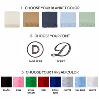 Edinburgh Customized Letter Throw Blanket