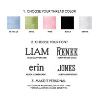 Personalized Fringed Herringbone Throw Blanket