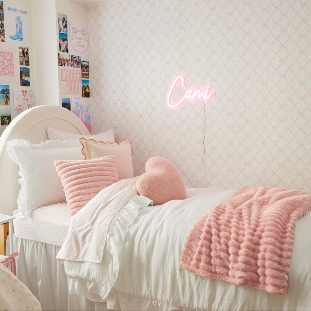 LoveShackFancy Bow Peel and Stick Wallpaper Dorm Essentials Dormify