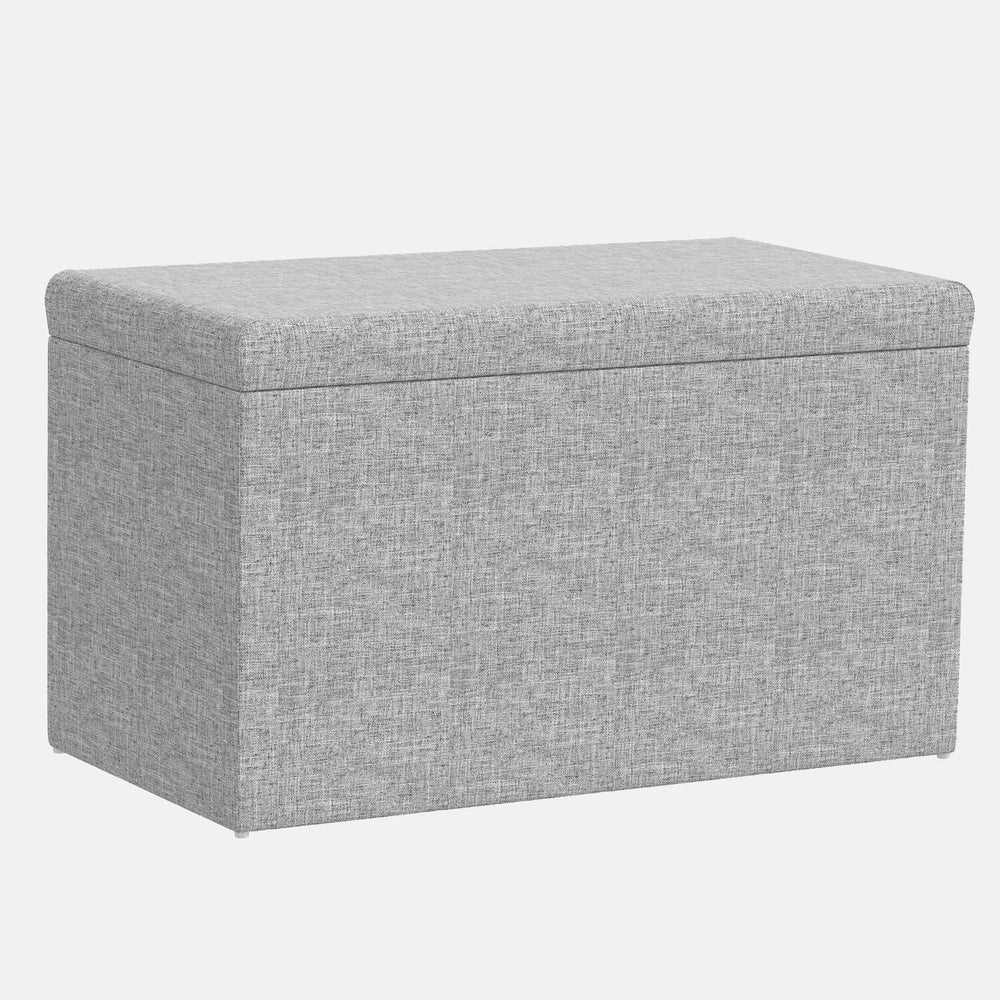 Dormify Lily Linen Blend Storage Bench Dorm Essentials Medium Grey