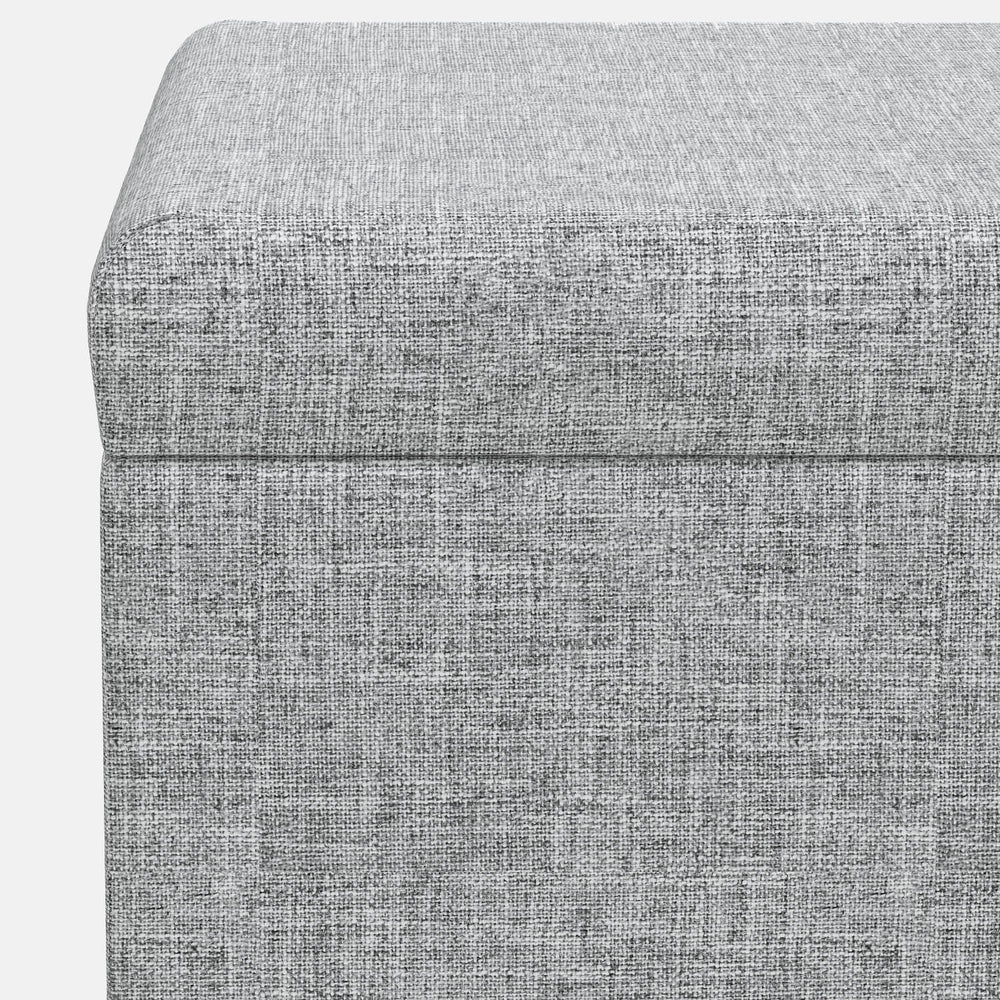 Dormify Lily Linen Blend Storage Bench Dorm Essentials Medium Grey