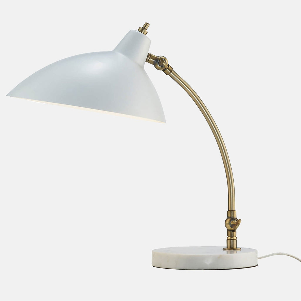 Dormify MidCentury Abstract Oval Metal Shade with Marble Base Desk