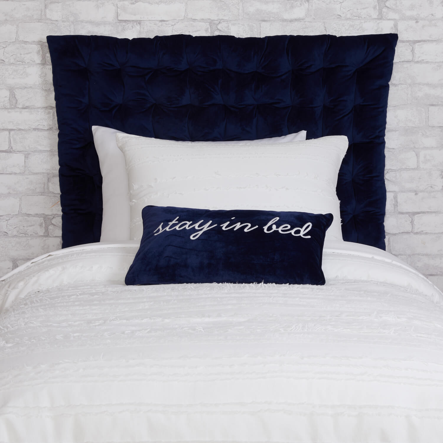 Dormify Twin/Twin XL Velvet Hanging Headboard Pillow Dorm Essentials