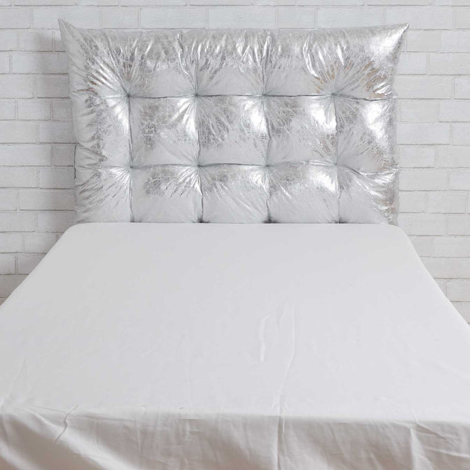 Dormify Silver Twin/Twin XL Metallic Hanging Headboard Pillow Dorm