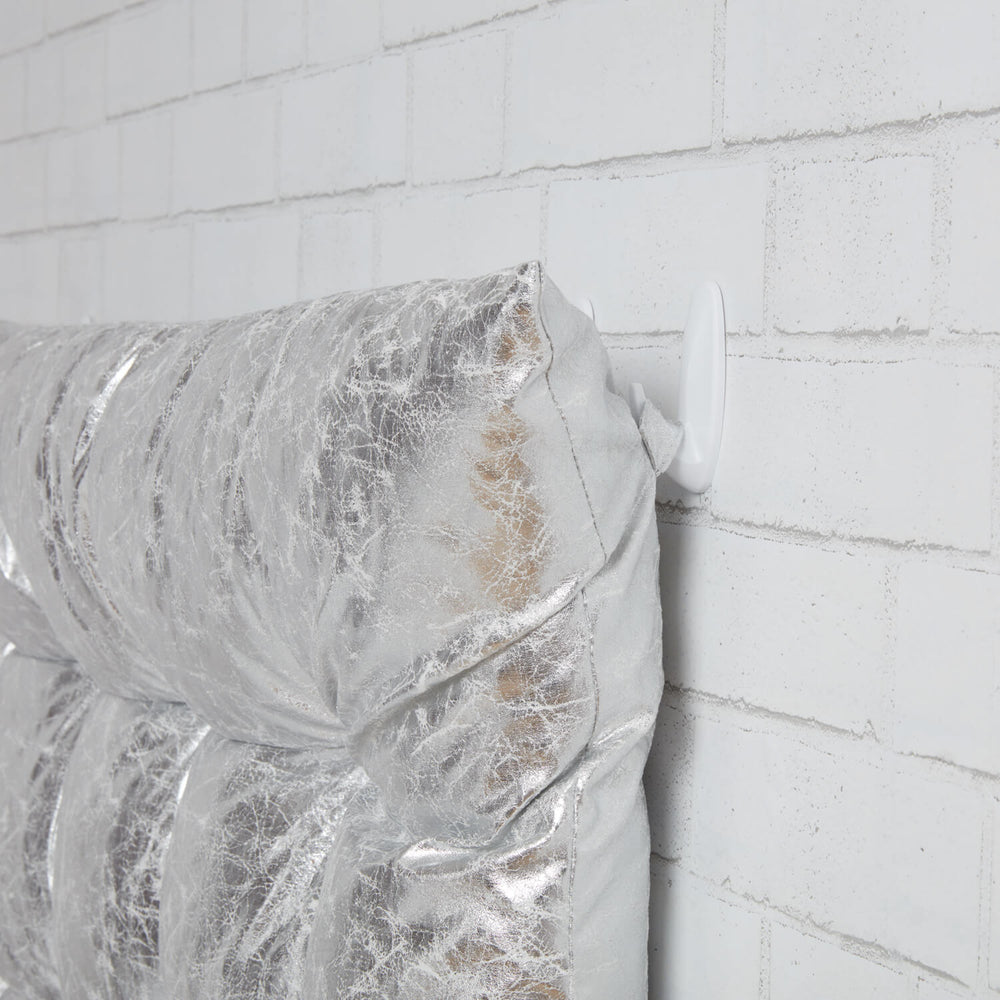 Dormify Silver Twin/Twin XL Metallic Hanging Headboard Pillow Dorm