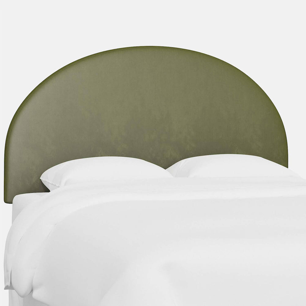 Amelia Velvet Rounded Headboard Dorm Essentials Olive Green / Full