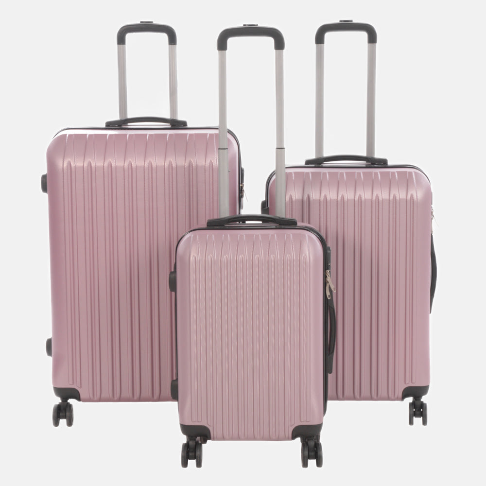 Nicci Grove Collection 3 Piece Luggage Set - Dusty Rose - Dormify