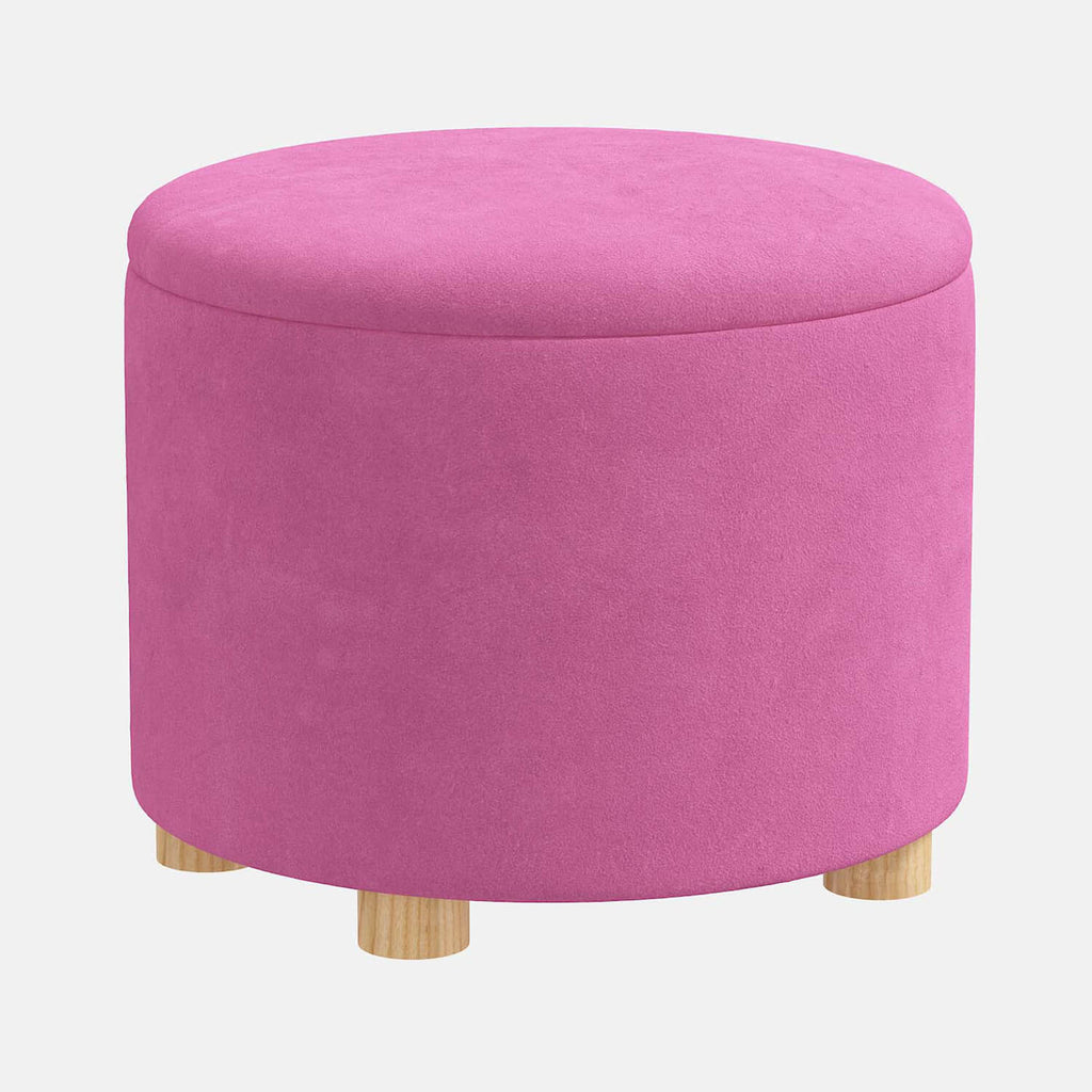 Madison Upholstered Round Storage Ottoman Dorm Essentials Dormify
