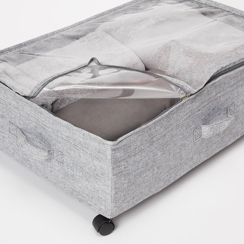 Dormify Under the Bed Storage Bin On Wheels Dorm Essentials Grey