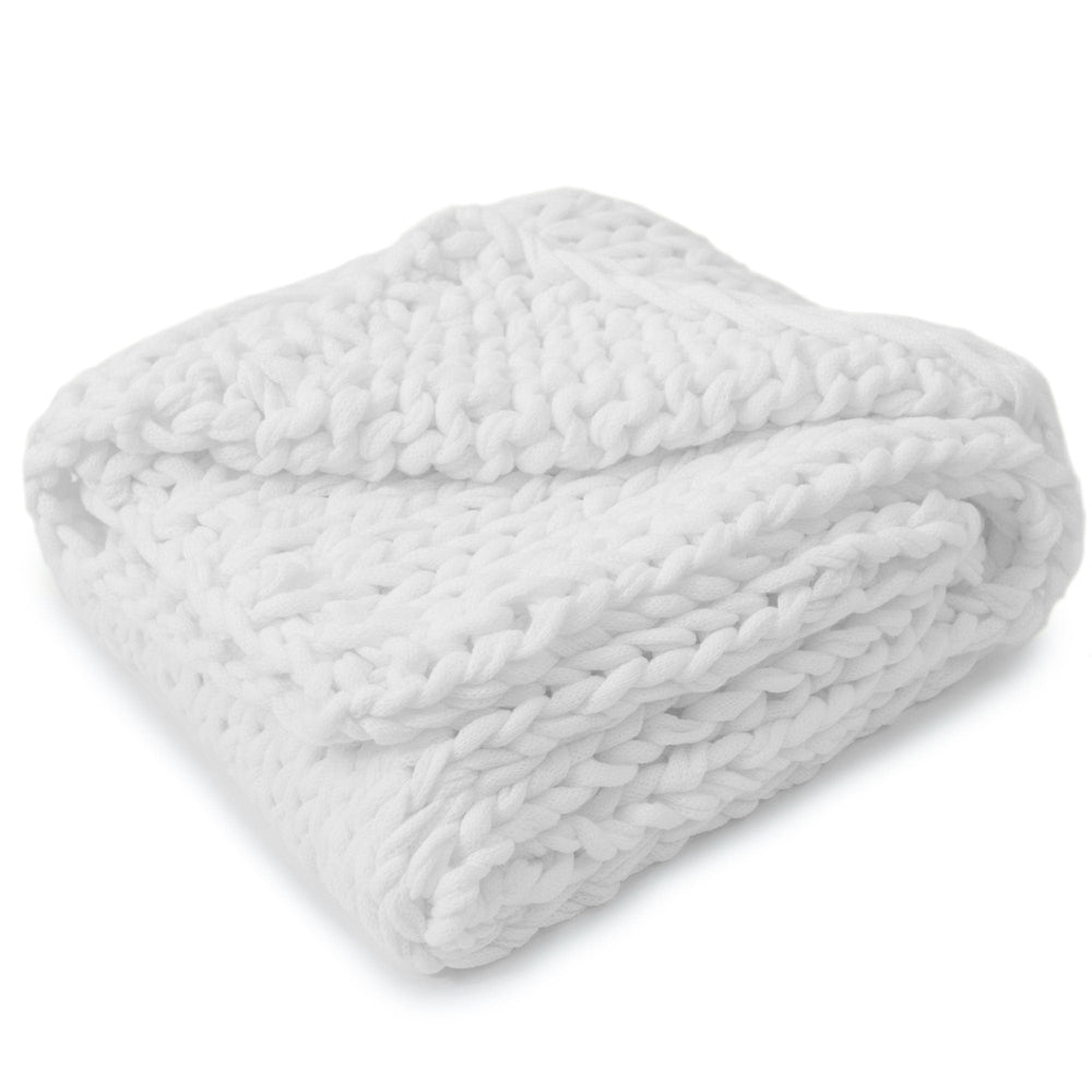 Chunky Cable Knit Plush Throw Blanket Dormify