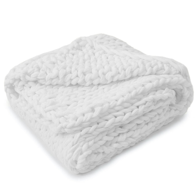 Chunky Cable Knit Plush Throw Blanket Dormify