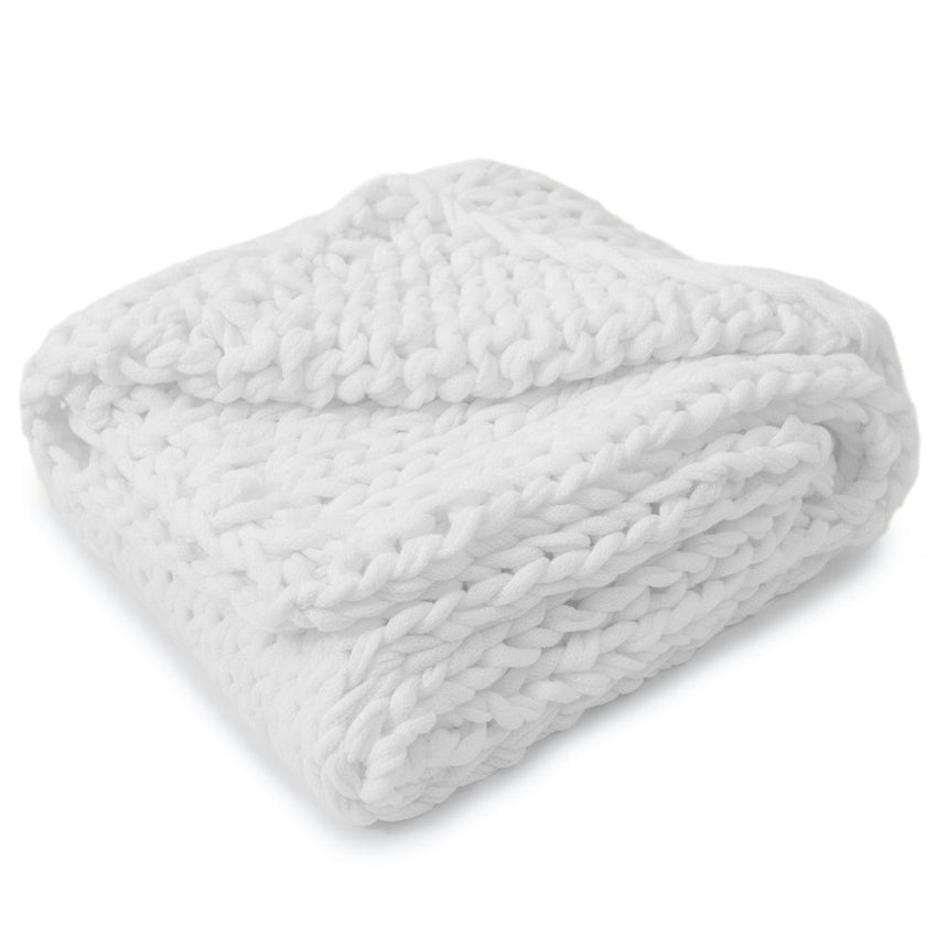Chunky Cable Knit Plush Throw Blanket Dormify