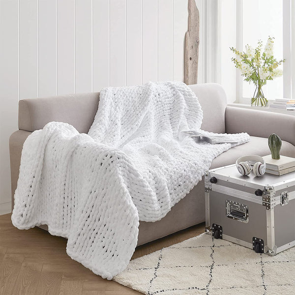 Byourbed Chunky Chenille Braided Throw Blanket