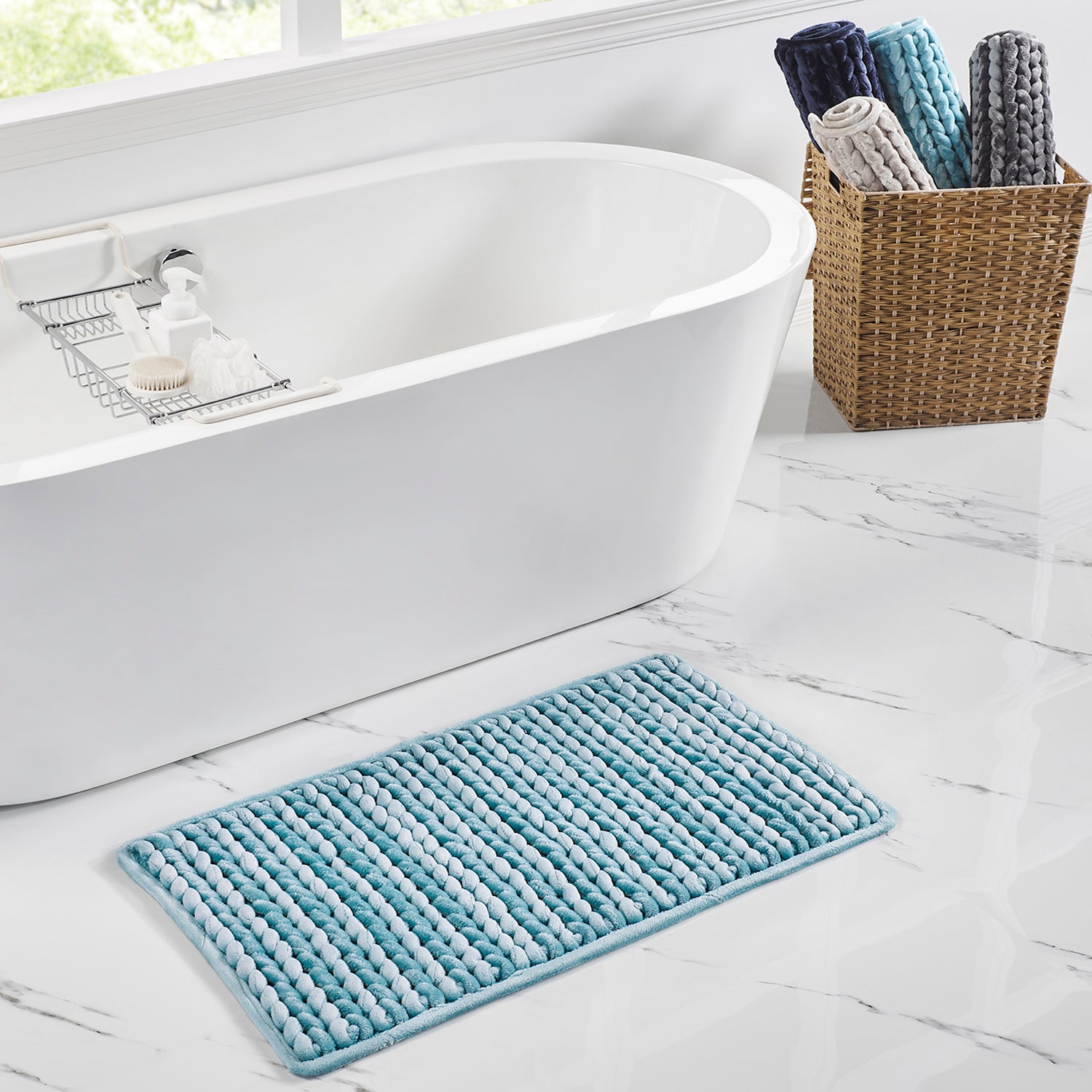 Rectangle Braided Bath Mat Dormify