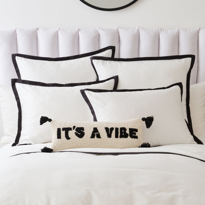 Dormify Grey Full/Queen Velvet Channeled Hanging Headboard Pillow