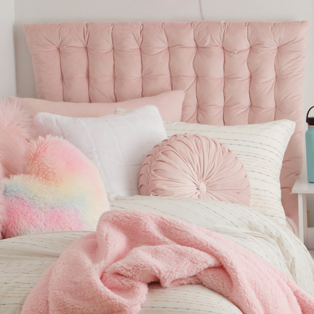 Dormify Twin/Twin XL Velvet Hanging Headboard Pillow Dorm Essentials