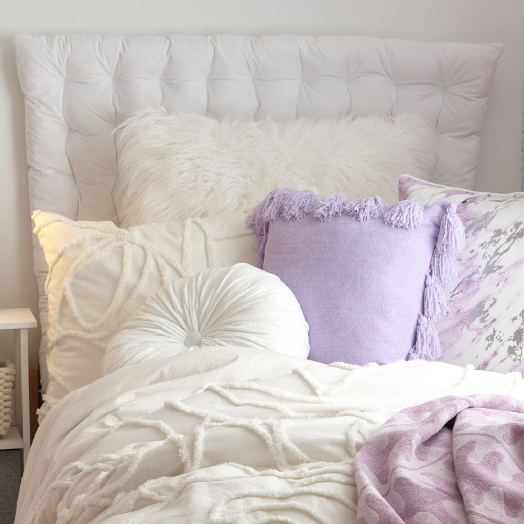 Dormify Twin/Twin XL Velvet Hanging Headboard Pillow Dorm Essentials