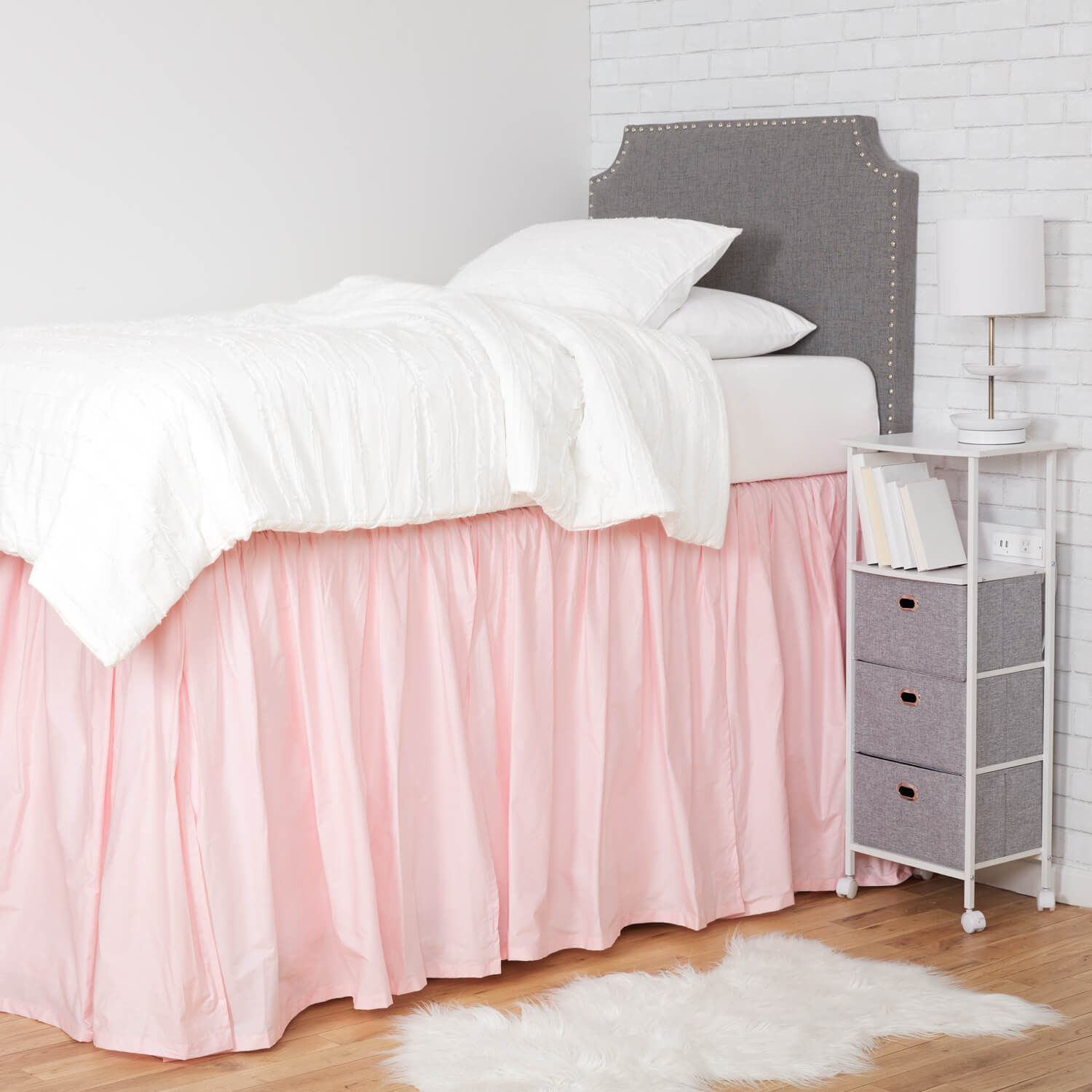 Hot pink hot sale bed skirt twin