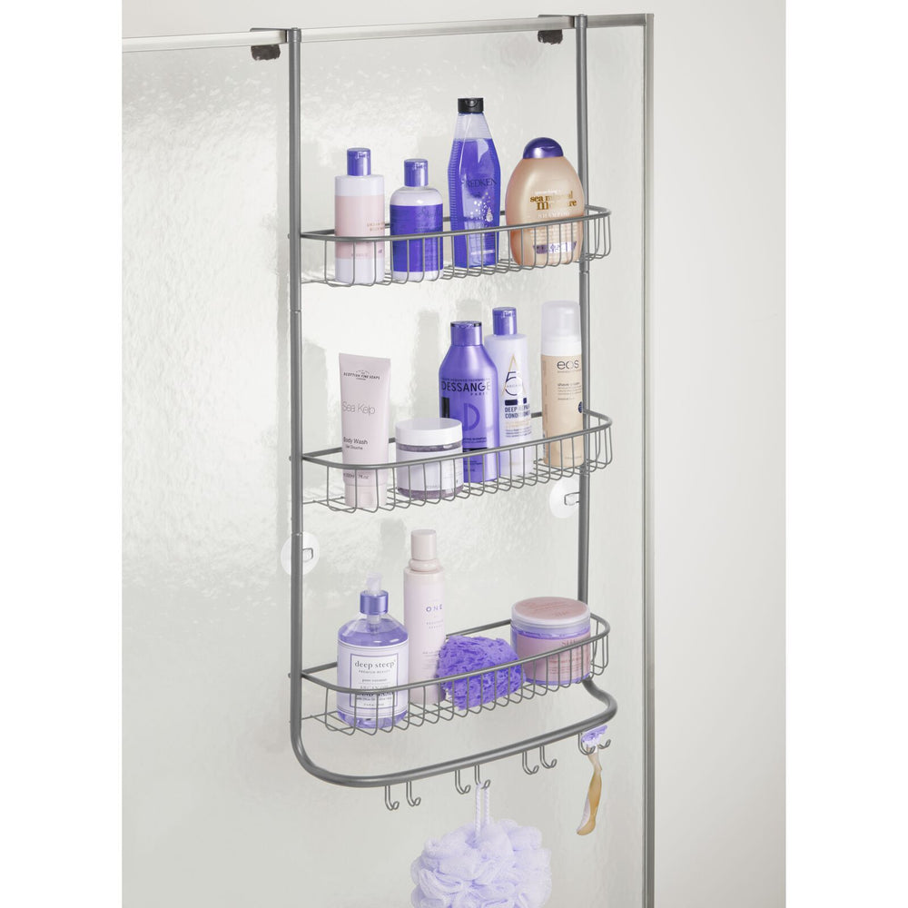 mDesign Metal Over Door Caddy Charcoal Grey Dormify