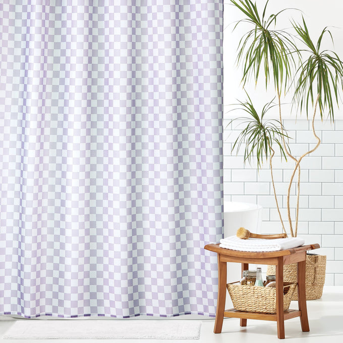 mDesign Checkered Shower Curtain Dormify