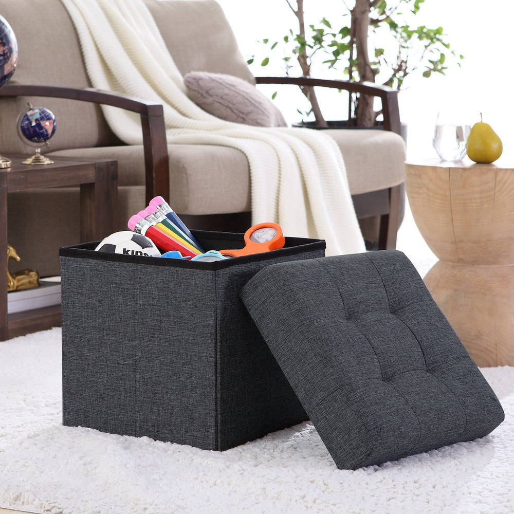 Foldable Tufted Storage Ottoman Dormify