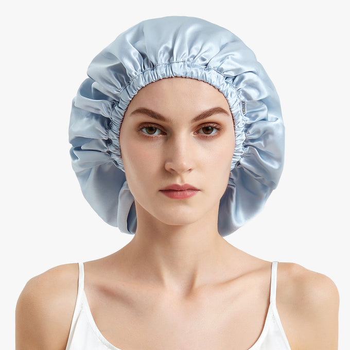 MOMMESILK Pure Perfect Fit Silk Hair Cap Blue Dormify