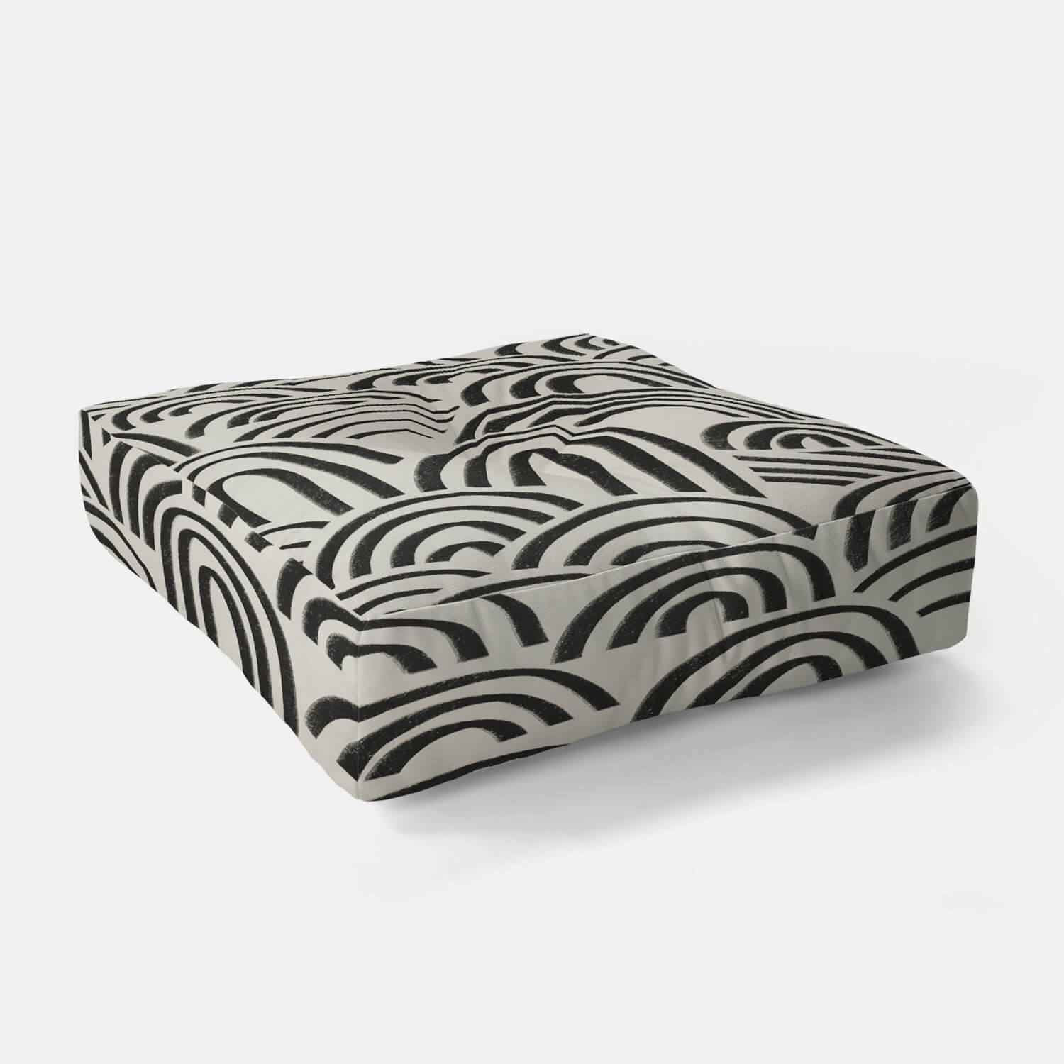 Patterned Square Floor Pillow Dorm Essentials Black/White Dormify