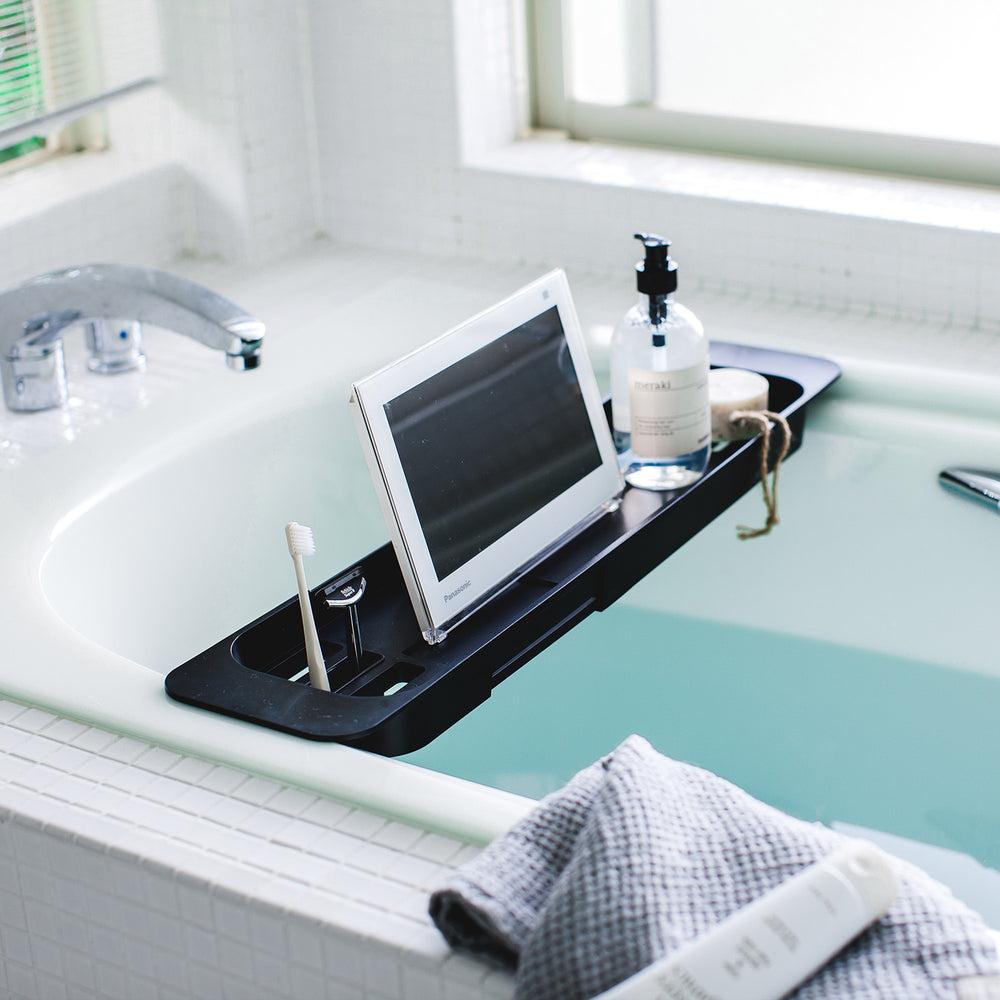 Expandable Bathtub Caddy Black Dormify