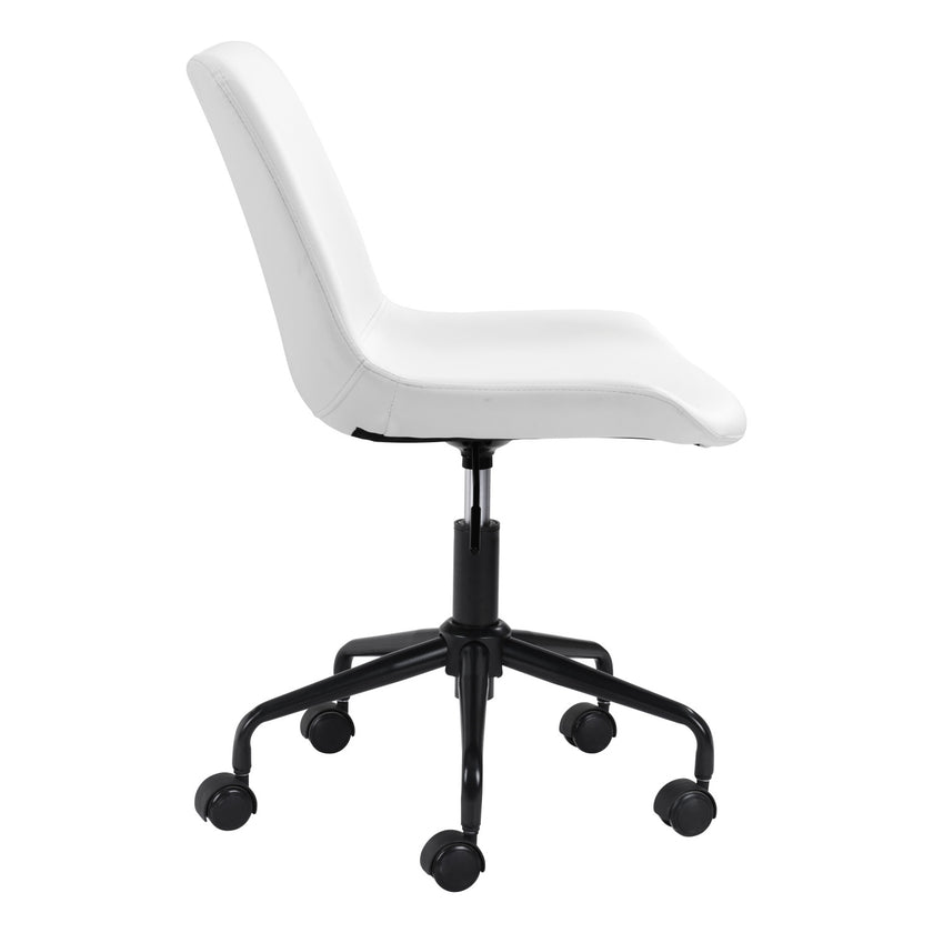 Steel and Faux Leather Desk Chair White Dormify