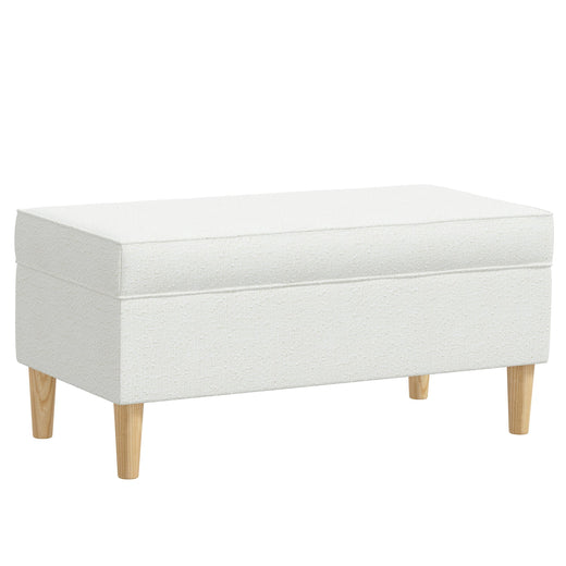 Dormify Amanda Boucle Storage Bench Dorm Essentials White Dormify
