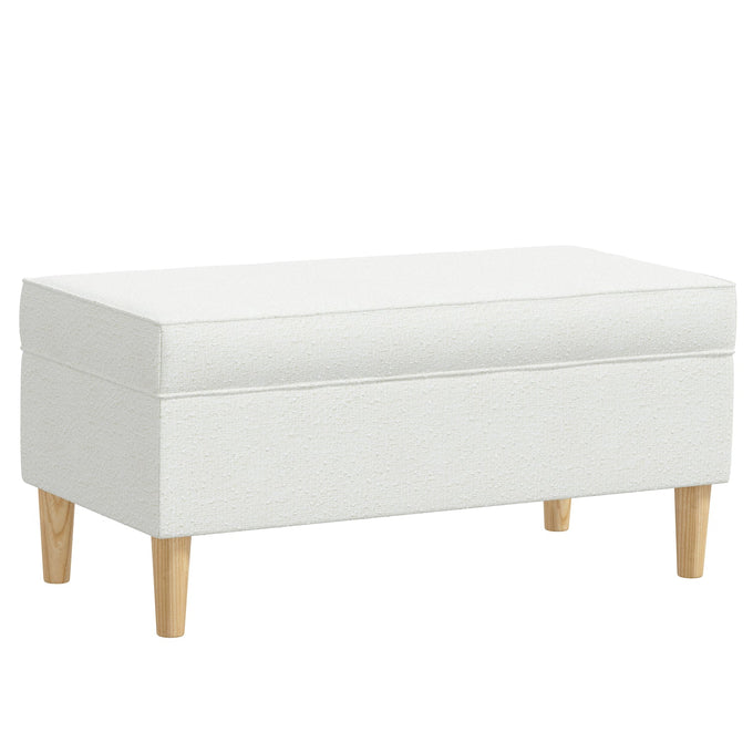 Dormify Amanda Boucle Storage Bench Dorm Essentials White Dormify