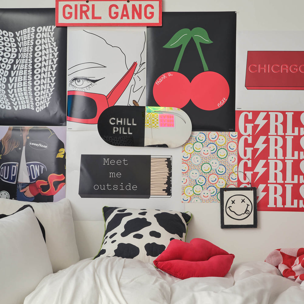 Chill Pill Acrylic Mirror Dorm Essentials Black Dormify