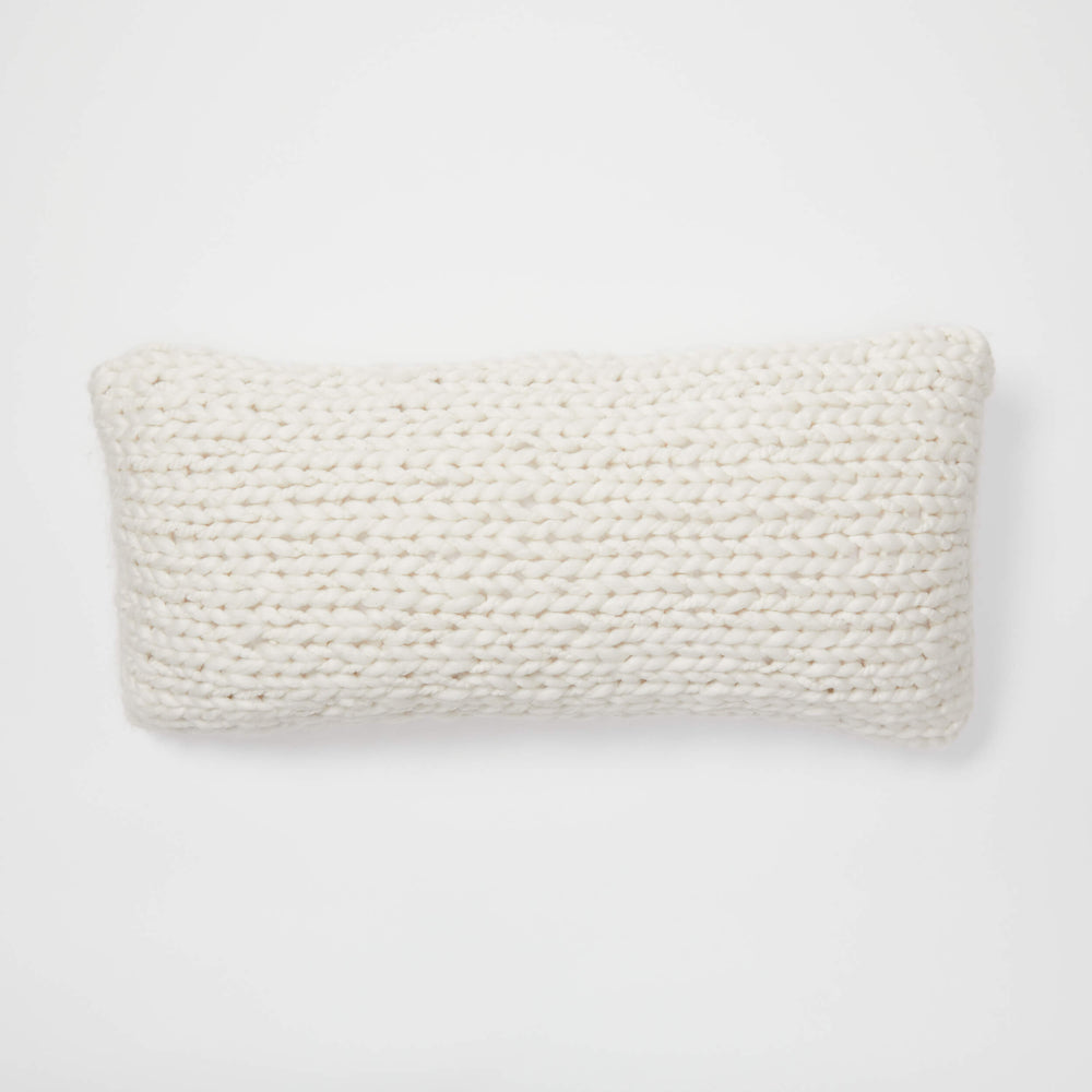 Emme Chunky Knit Lumbar Pillow Cover Ivory Dormify