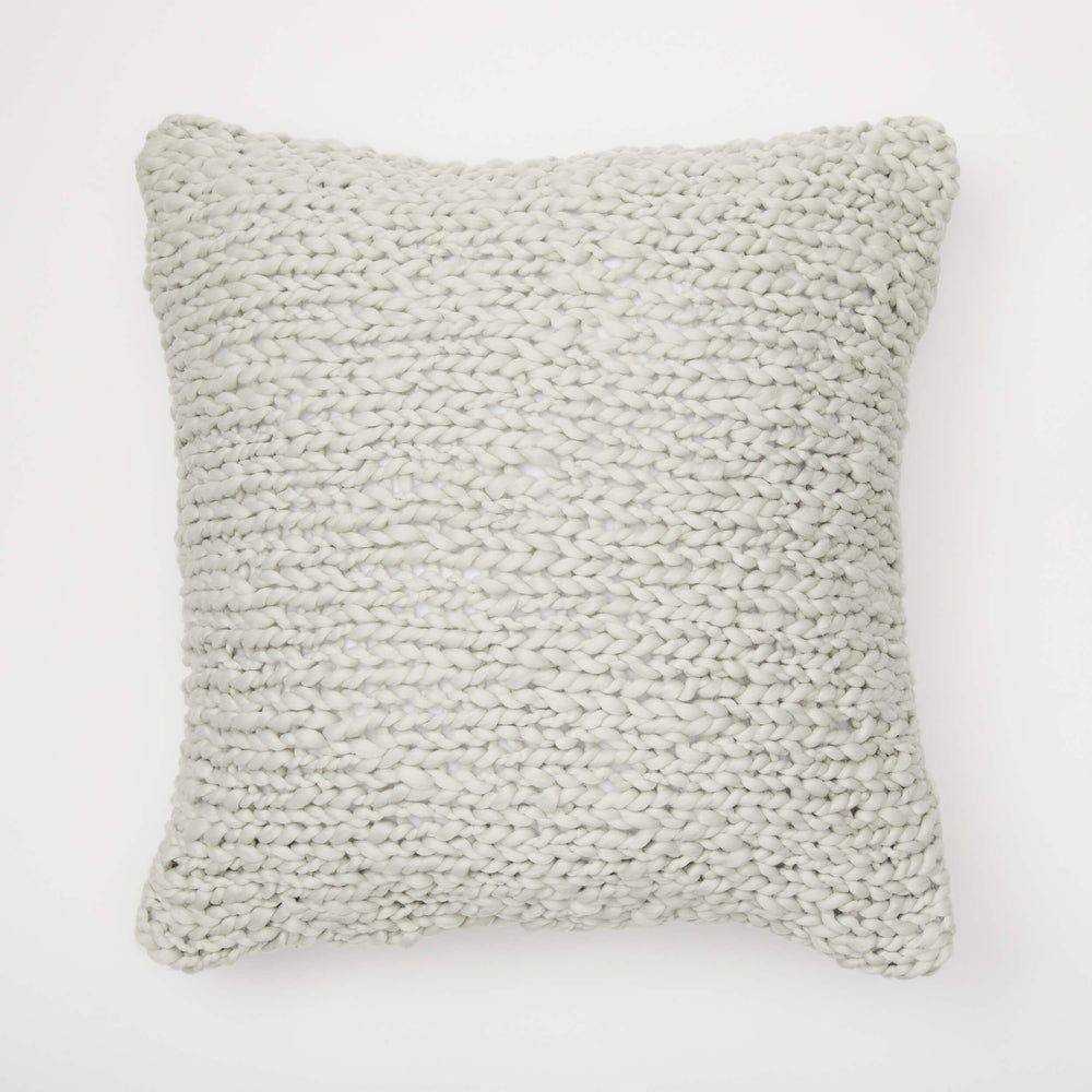 Emme Chunky Knit Square Pillow Cover Light Grey Dormify