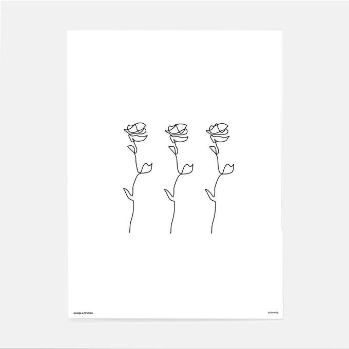 Dormify Roses Print By Sonja Hirvinen Dorm Essentials 16"x20" Dormify