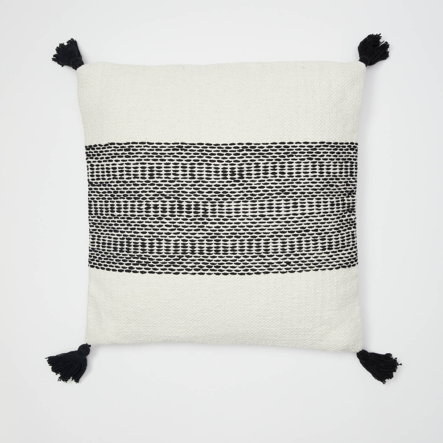 Black and white tassel pillow discount