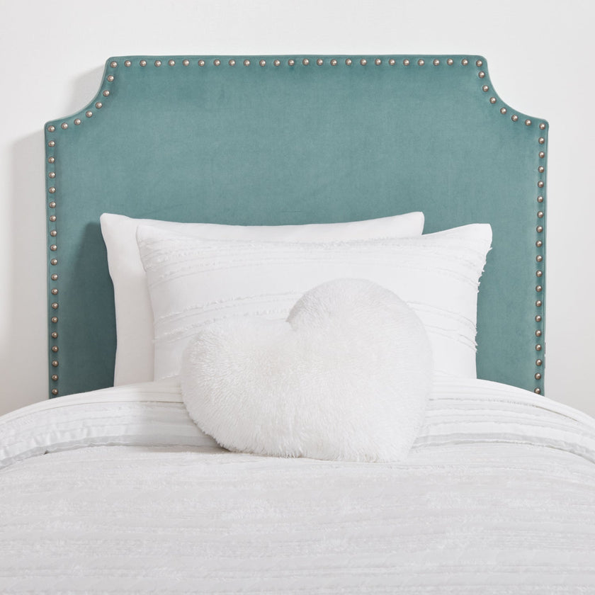 Jordyn Charging Studded Headboard Dorm Essentials Teal / Twin/Twin
