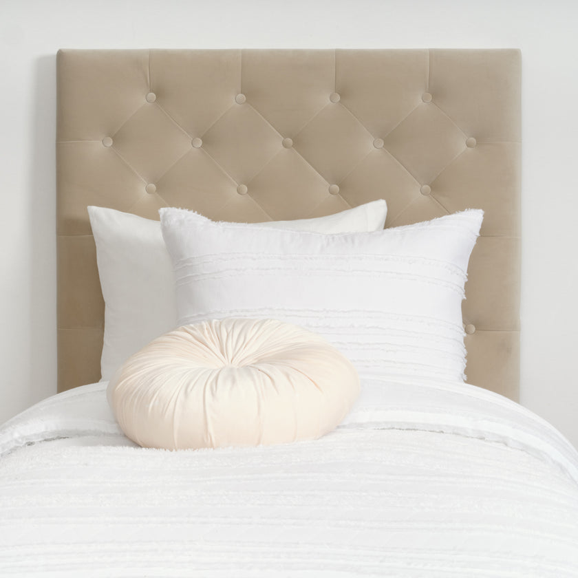Harlow Charging Tufted Headboard Dorm Essentials Light Natural