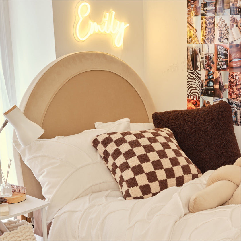 Riley Charging Round Headboard Dorm Essentials Dormify