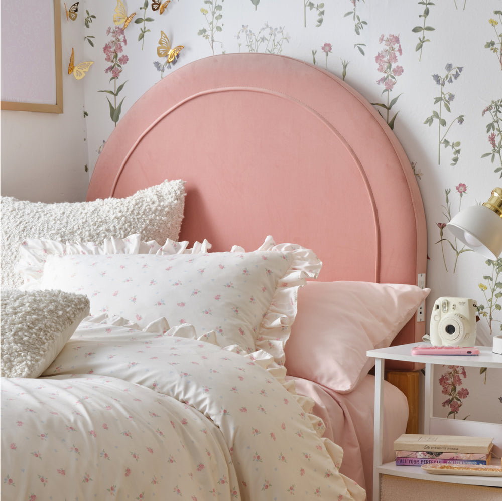 Riley Charging Round Headboard Dorm Essentials Dusty Rose / Twin