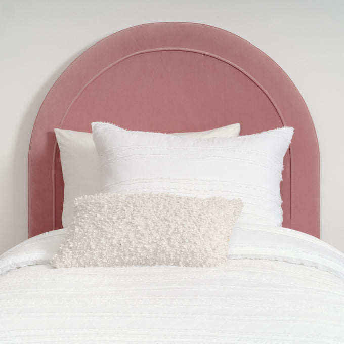 Riley Charging Round Headboard Dorm Essentials Dusty Rose / Twin