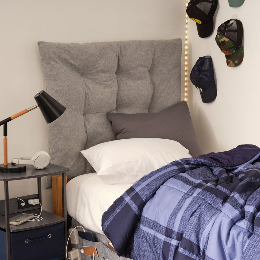 Dormify Grey Sweatshirt Twin/Twin XL Hanging Headboard Pillow Dorm Essentials Dormify