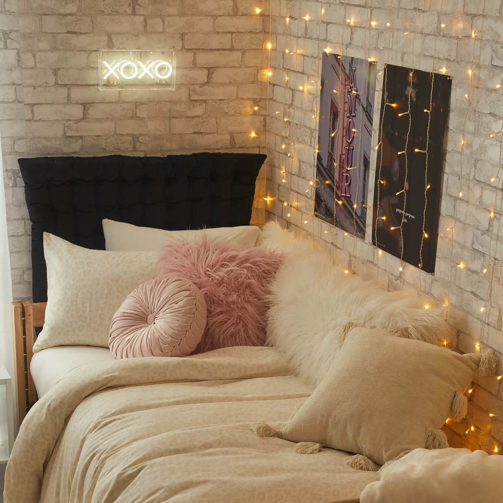 Dormify Twin/Twin XL Velvet Hanging Headboard Pillow Dorm Essentials